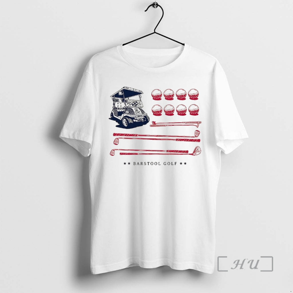 Officials Barstool Golf Cart Ball And Club Usa Flag