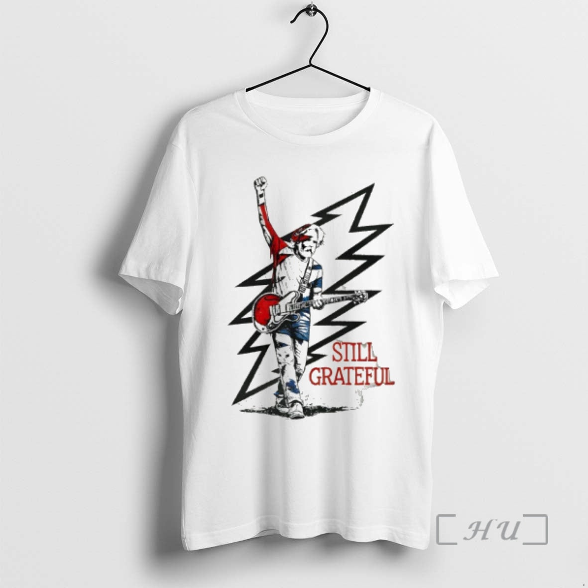 Officials Bob Weir Holding Guitar X Grateful Rip 1947 2026 White Lightning Premium T Shirts