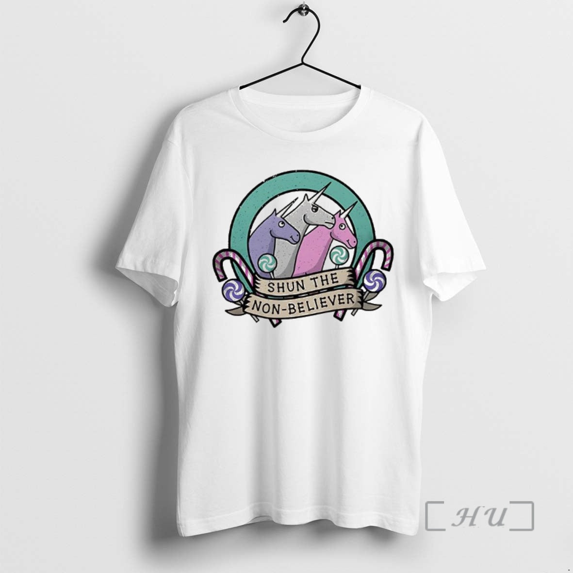 Officials Charlie The Unicorn Shun The Non Believer Candy Cane Cartoon Premium T Shirts Sweater