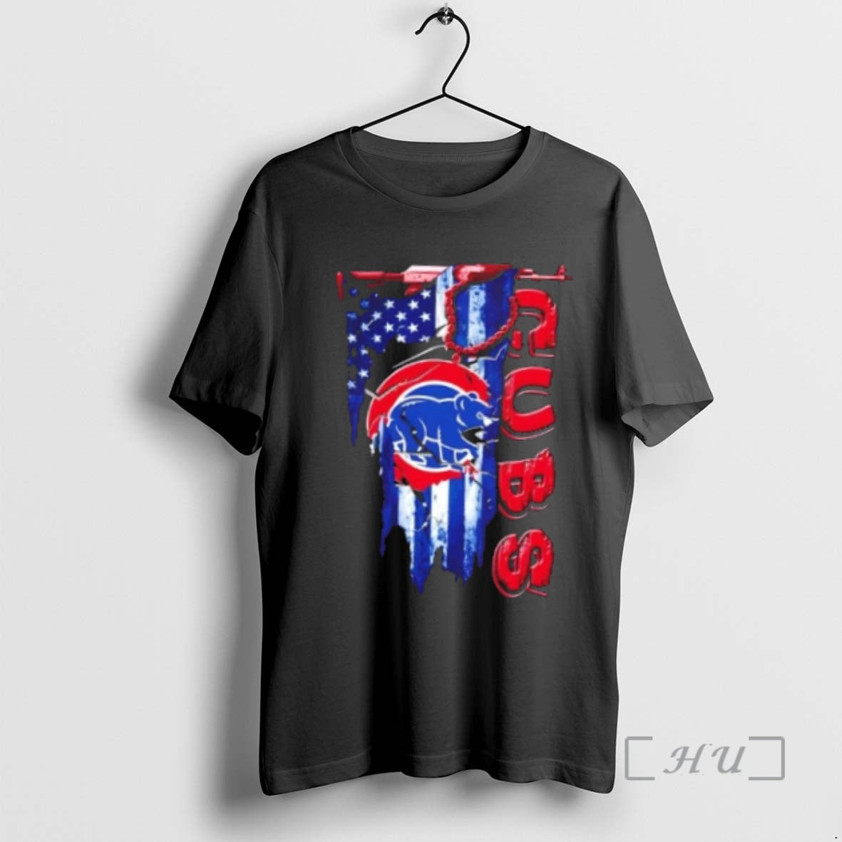 Officials Chicago Cubs Baseball Battle Shattered Usa Flag Rip Design