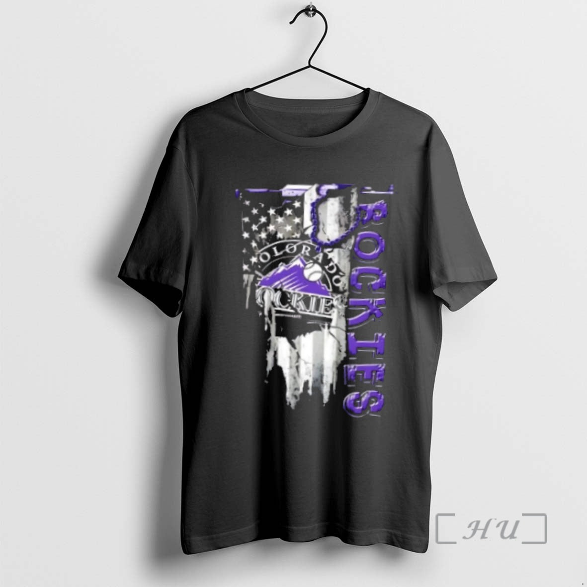 Officials Colorado Rockies Baseball Battle Shattered Usa Flag Rip Design