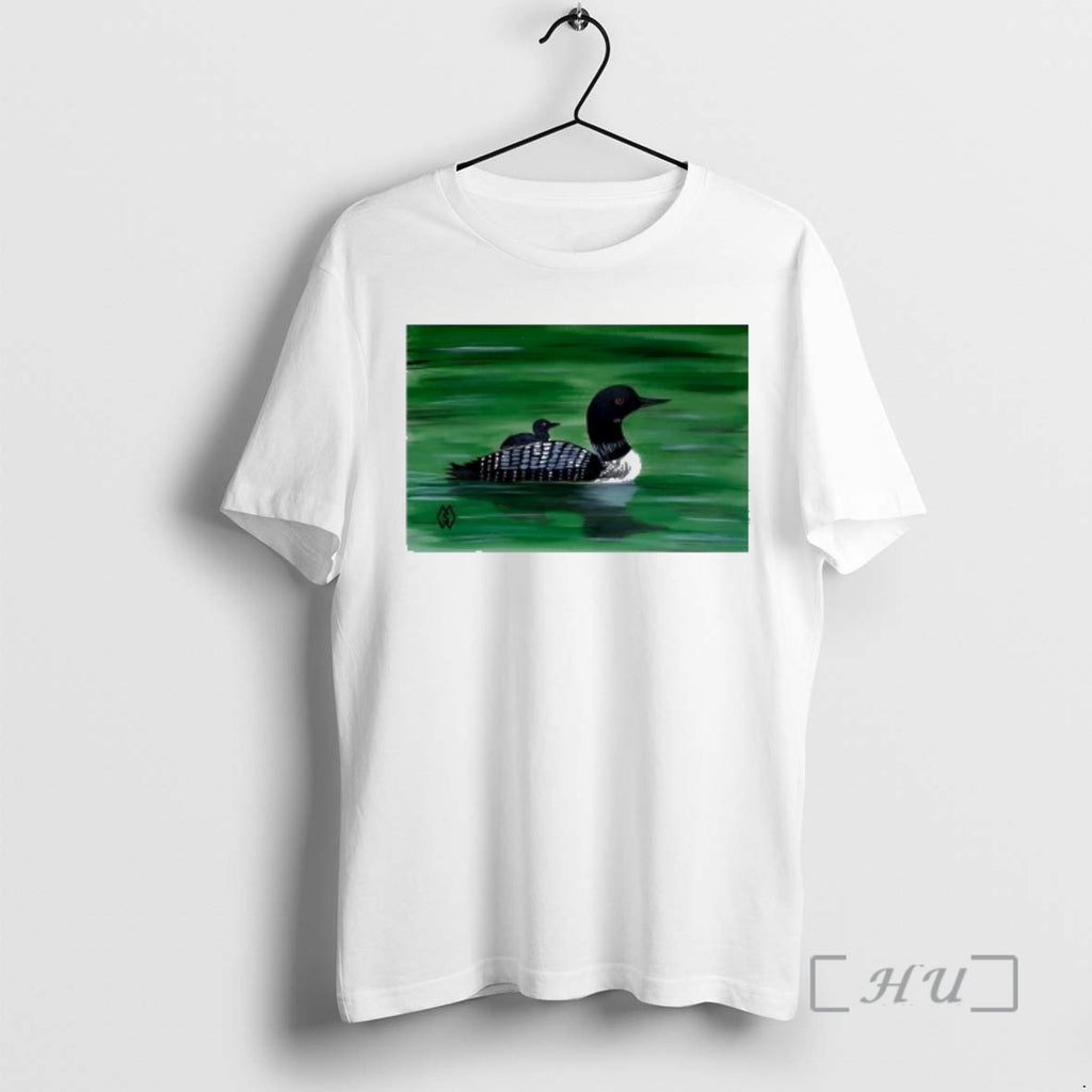 Officials Common Loon With Baby On Back
