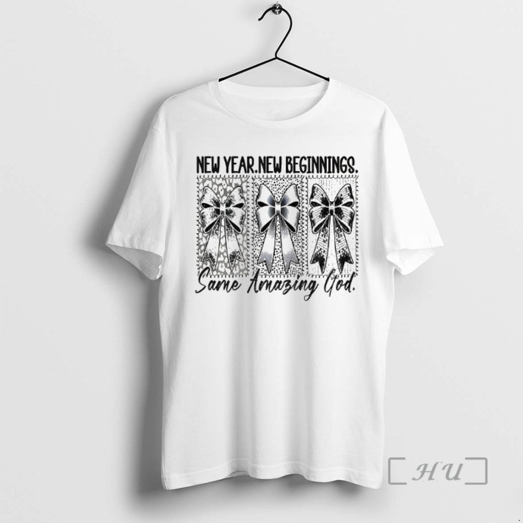 Officials Coquette Bows New Year New Beginnings Same Amazing God 2026 Premium T Shirts Sweater
