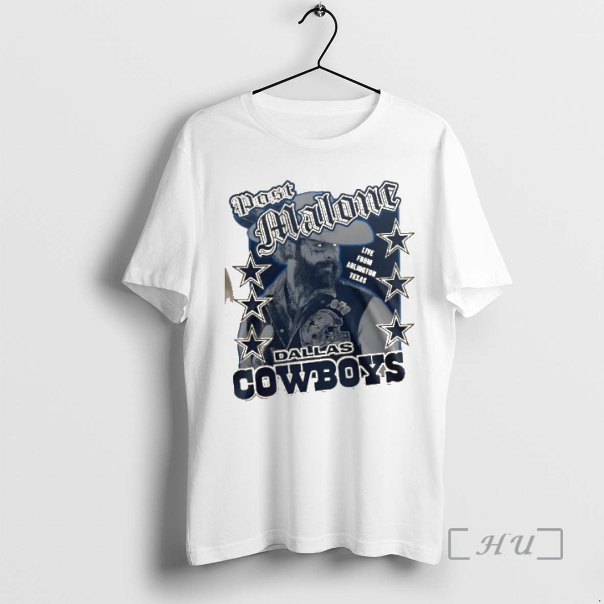 Officials Dallas Cowboys X Post Malone Live From Arlington Texas 2 Sided Premium T Shirts