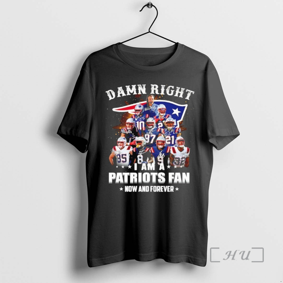 Officials Damn Right I Am A Patriots Fan Now And Forever Player Collage Christmas Tree