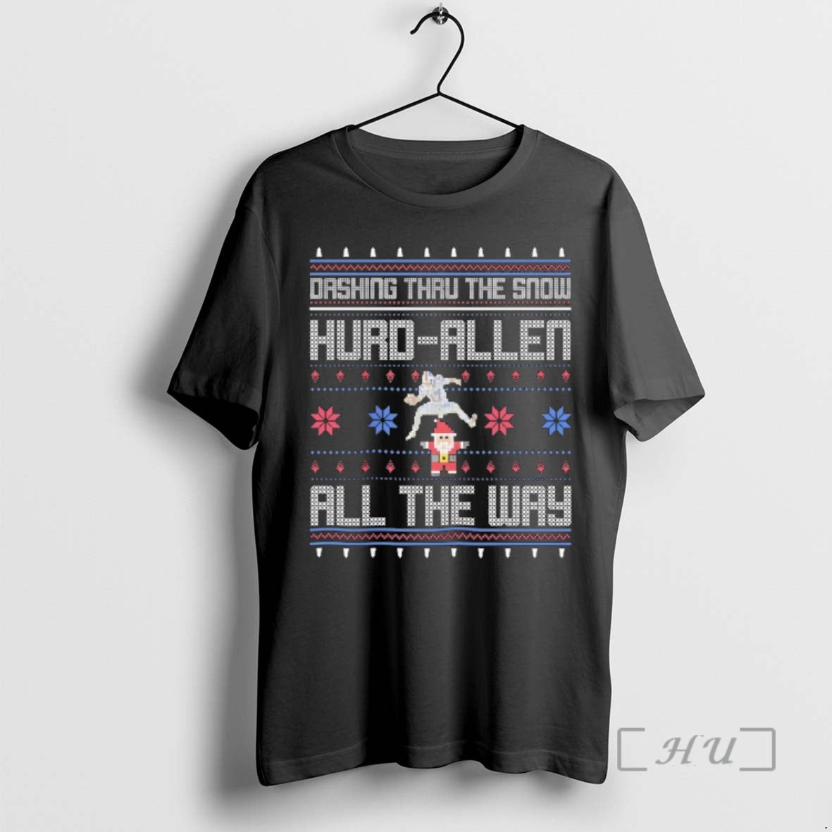 Officials Dashing Thru The Snow Hurd Allen All The Way Ugly Christmas Premium T Shirts