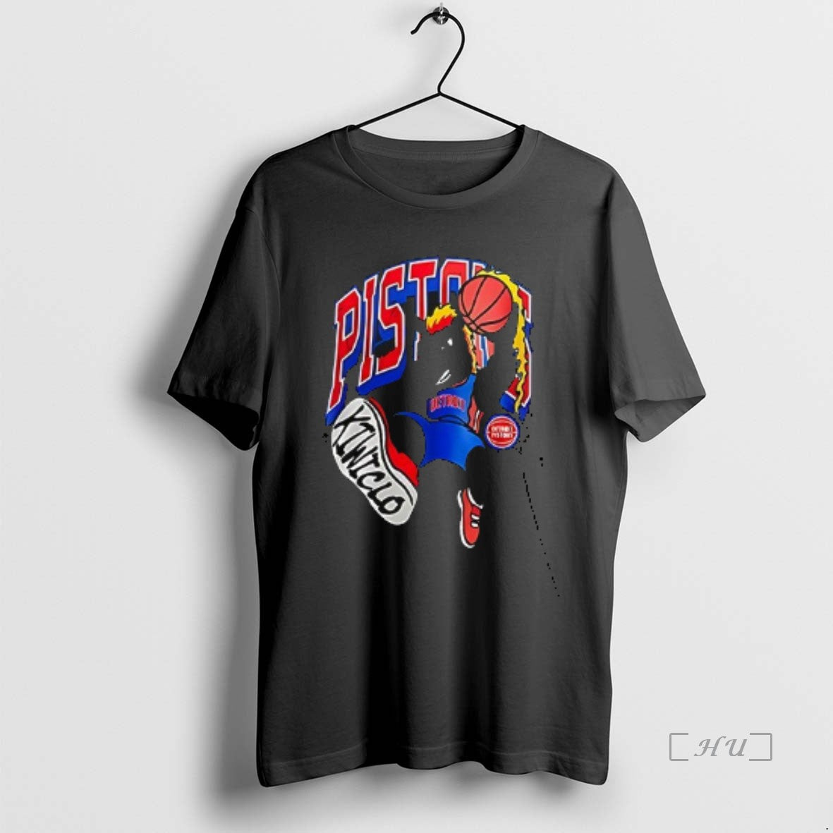 Officials Detroit Pistons Hoopers Birthday Mascot Art Double Sided Graphic