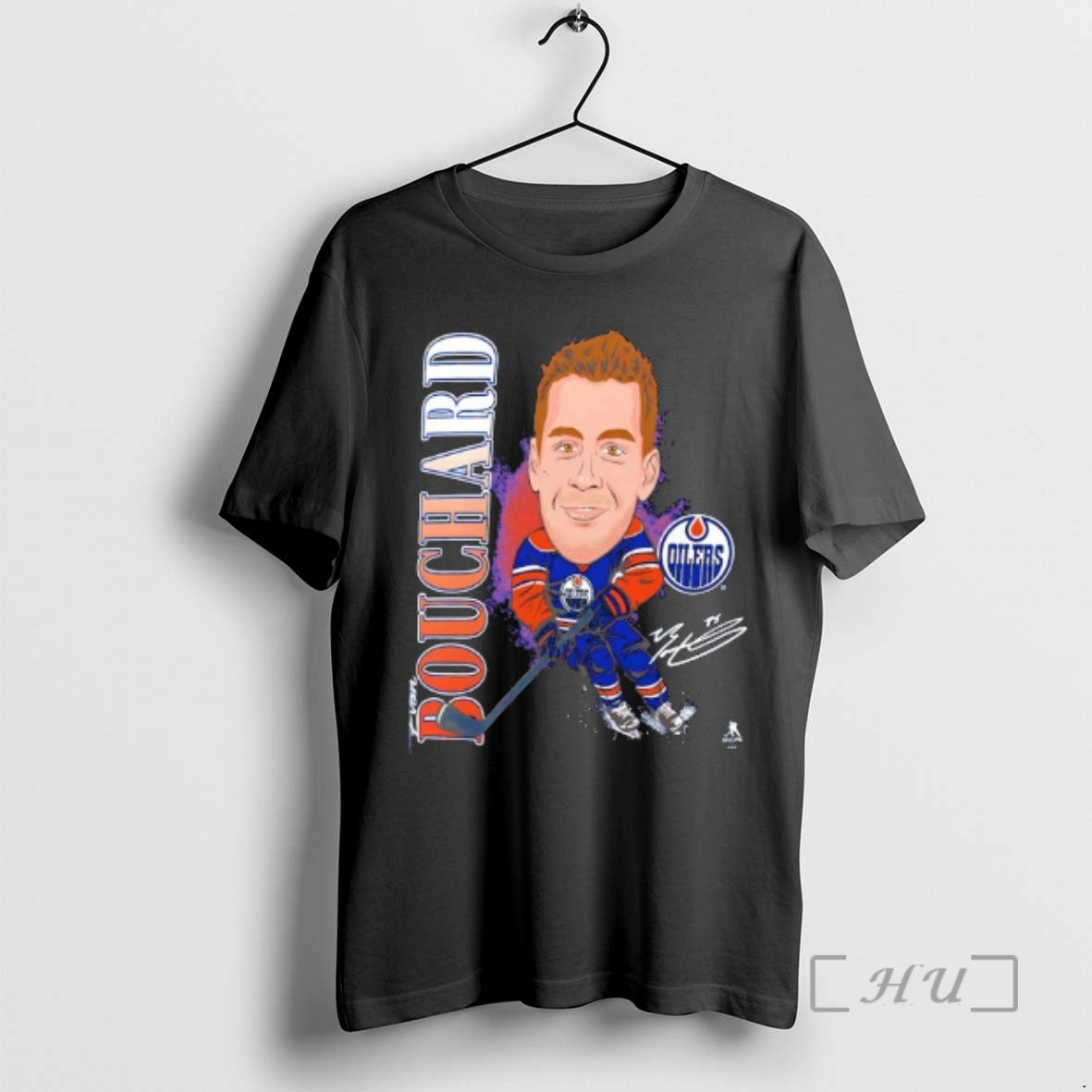Officials Evan Bouchard Edmonton Oilers Player Action Signature