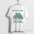 Officials Frog My Heart Is Filled With Courage The Cou Is Silent Premium T Shirts