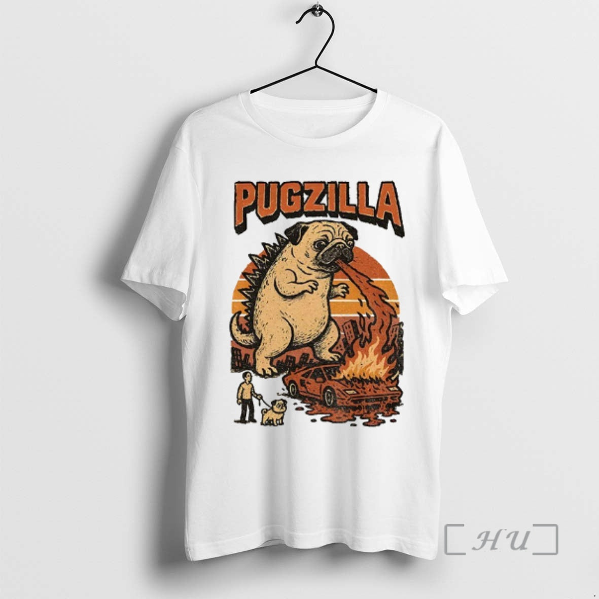 Officials Funny Pug Godzilla