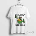 Officials Funny Raccoon Feral Rollin Into 2026 Christmas Happy New Year Premium T Shirts Sweater
