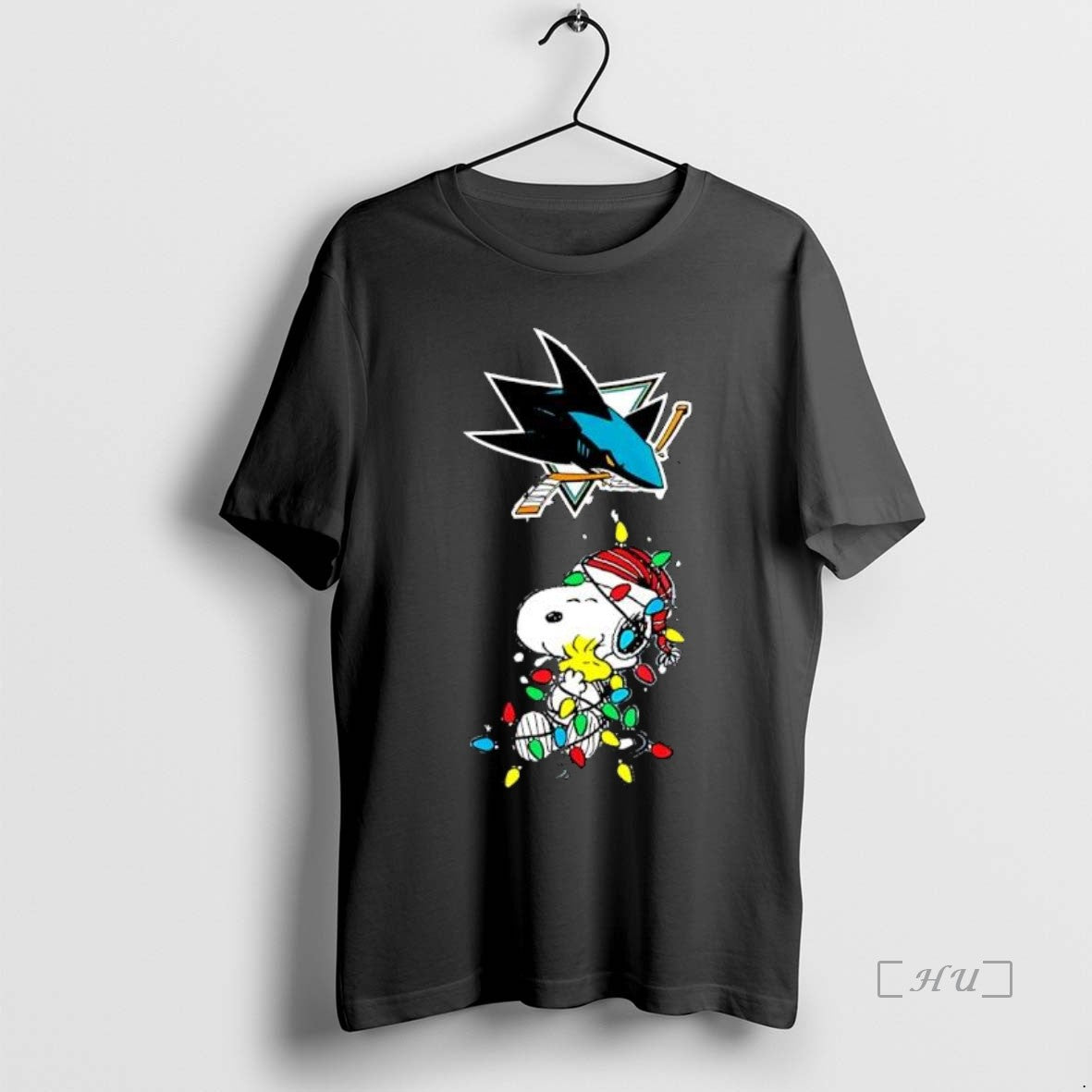 Officials Funny San Jose Sharks Peanuts Christmas Night 2025 Special Holiday Premium T Shirts Sweater