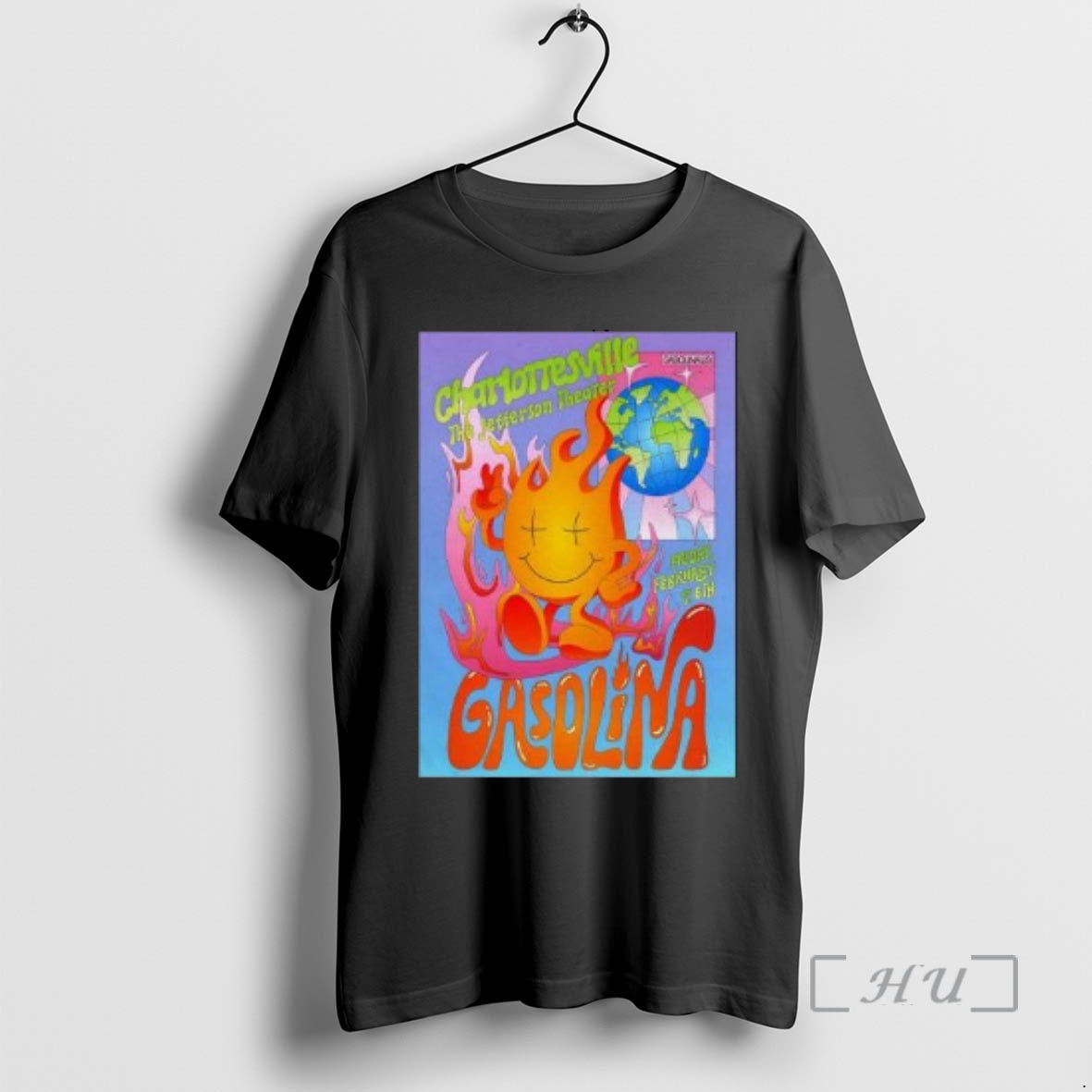 Officials Gasoline Party Feb 6 2026 In Charlottesville Va Circle Black Premium T Shirts Sweater