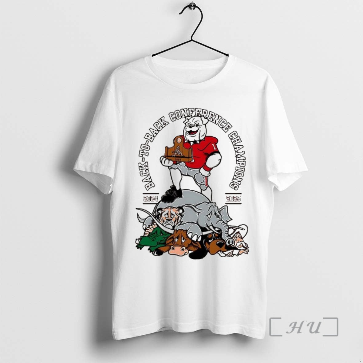 Officials Georgia Bulldogs Back To Back Conference Champions 2024 2025 Mascot Premium T Shirts Sweater
