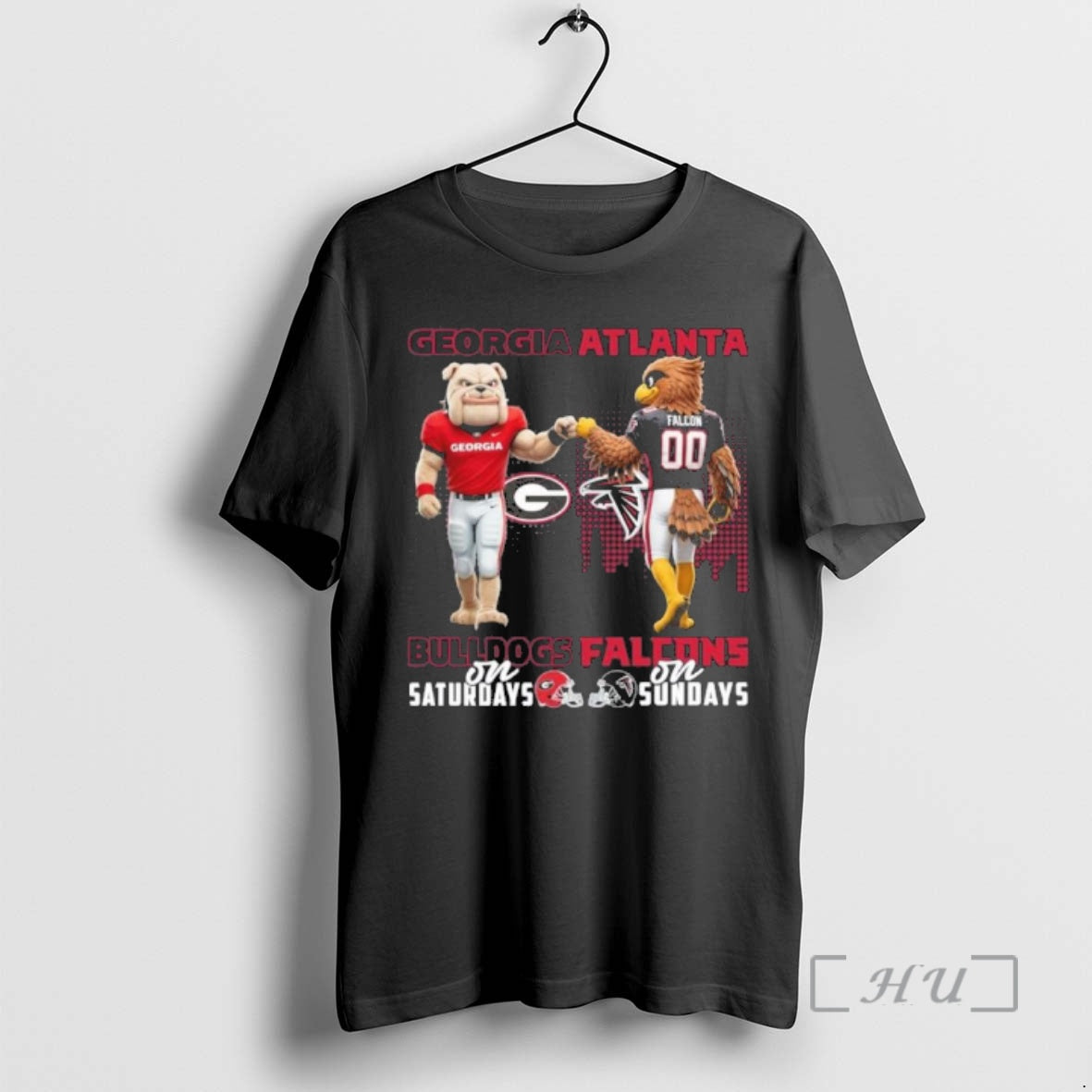Officials Georgia Bulldogs Vs Atlanta Falcons Mascot On Saturdays And On Sundays Premium T Shirts