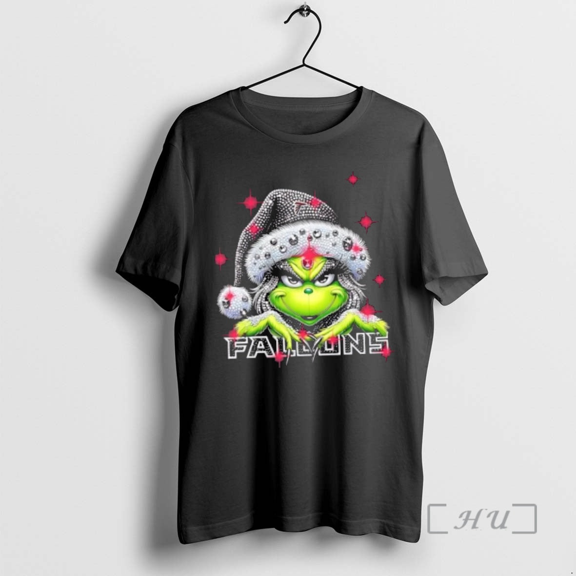 Officials Glitter Diamond Grinch Girl X Atlanta Falcons Football Graphic