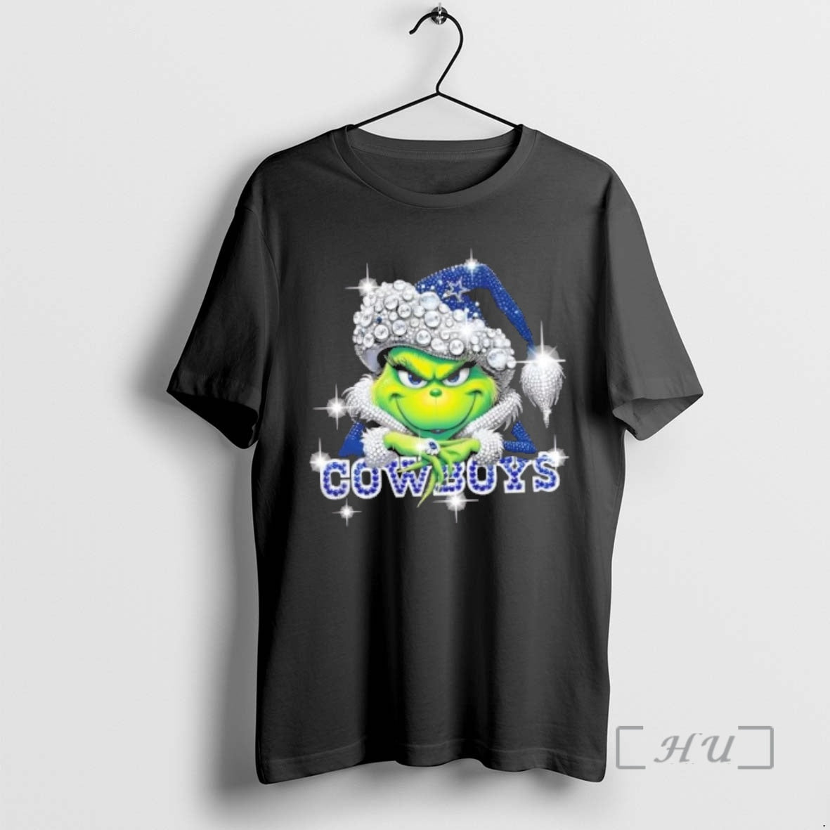Officials Glitter Diamond Grinch Girl X Dallas Cowboys Football Graphic