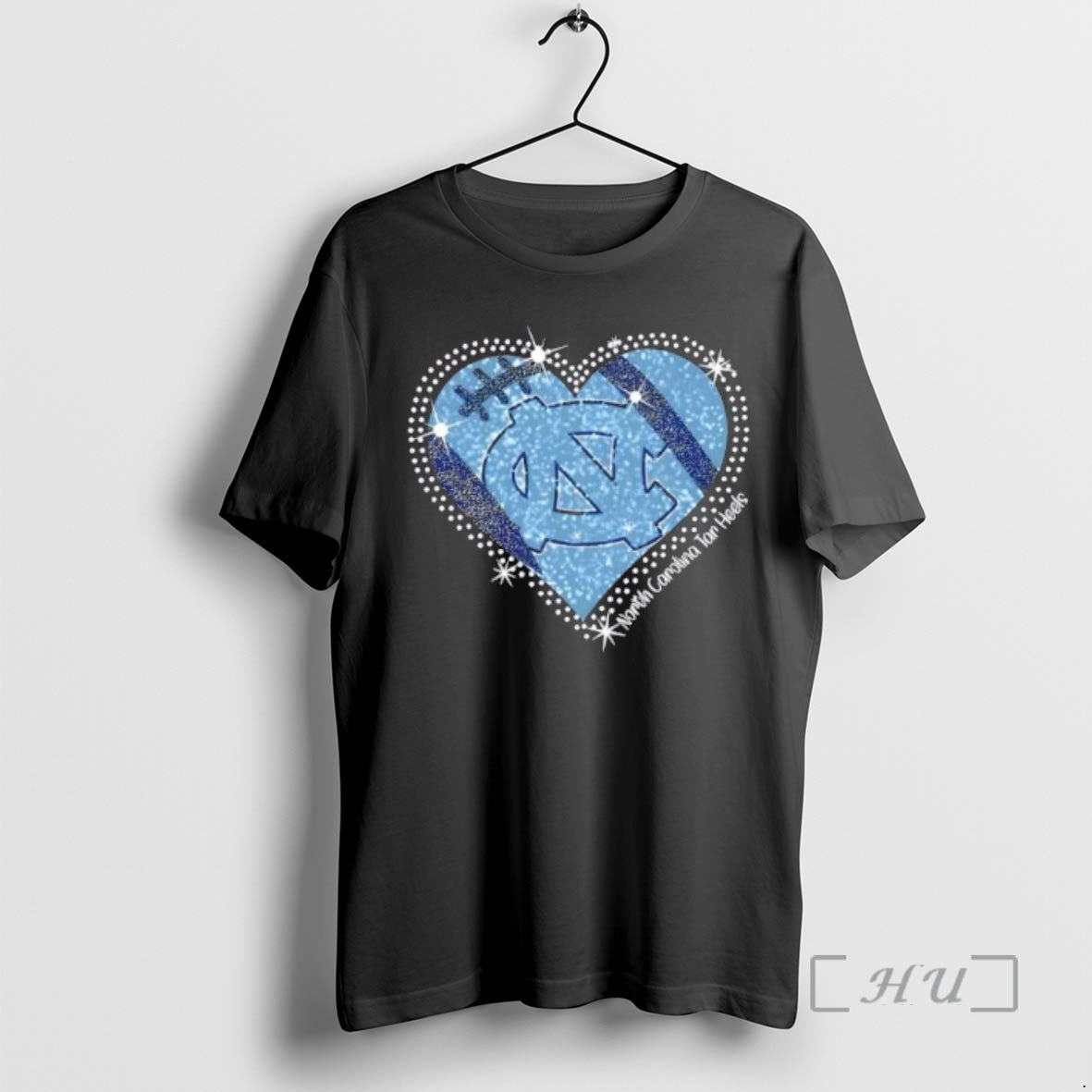 Officials Glitter Heart North Carolina Tar Heels Football Logo