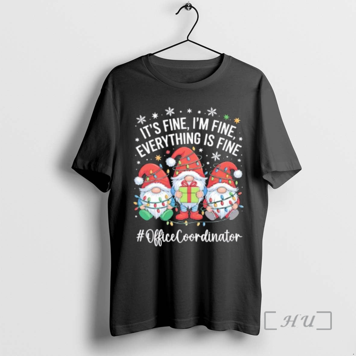 Officials Gnome Santa Its Fine Im Fine Everything Is Fine Officecoordinator Premium T Shirts Sweater