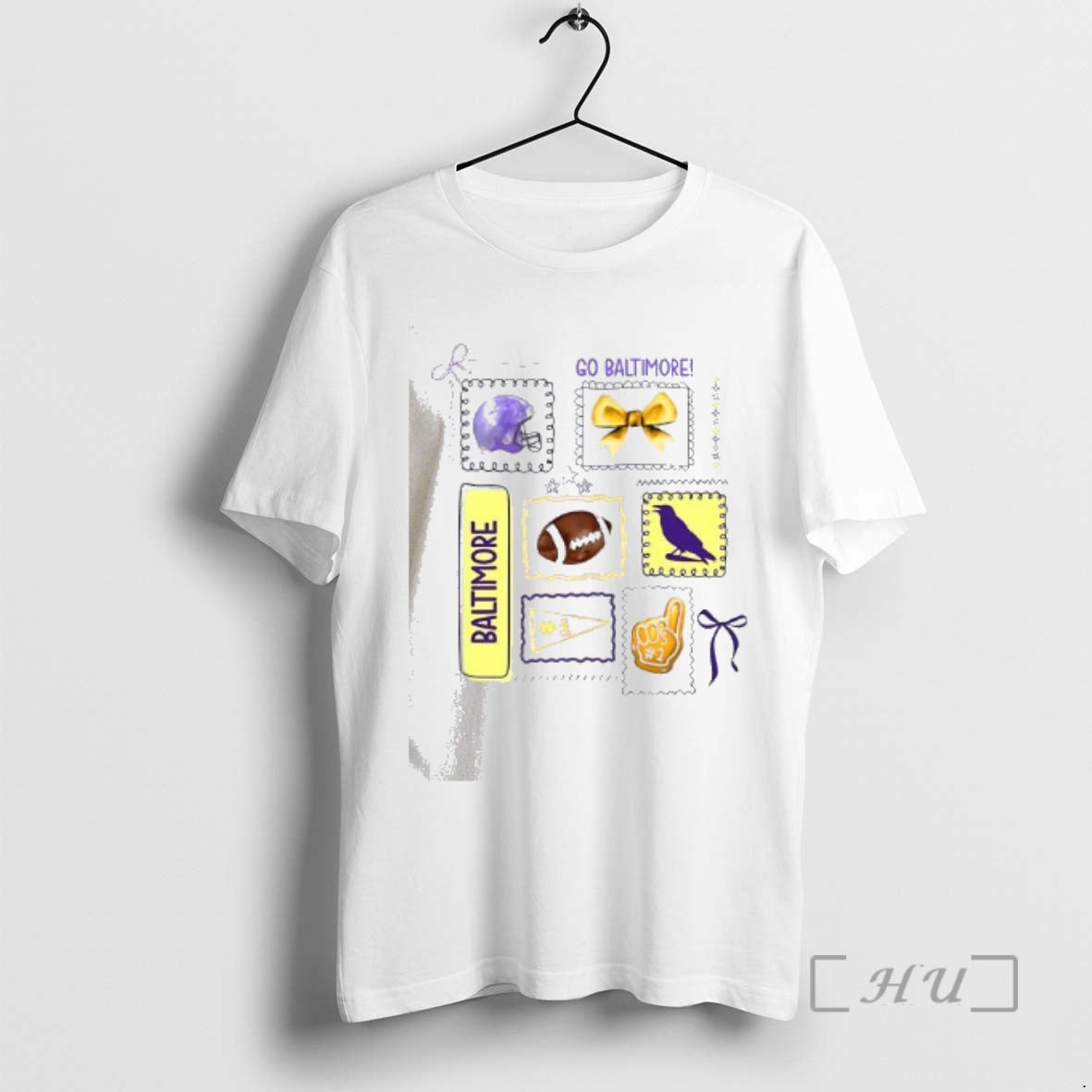 Officials Go Baltimore Football Helmet Bow 1 Fan Graphic Team Spirit Premium T Shirts Sweater