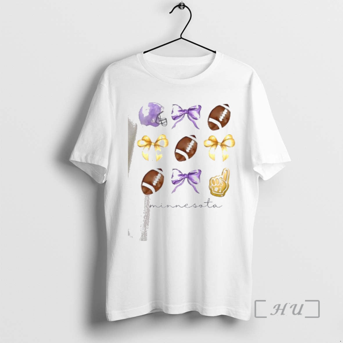Officials Go Minnesota Football Helmet Bow 1 Fan Graphic Team Spirit Premium T Shirts Sweater