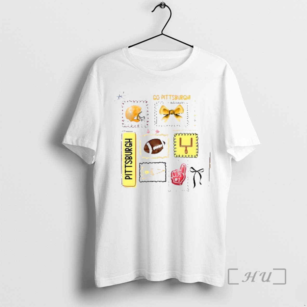 Officials Go Pittsburgh Football Helmet Bow 1 Fan Graphic Team Spirit Premium T Shirts Sweater