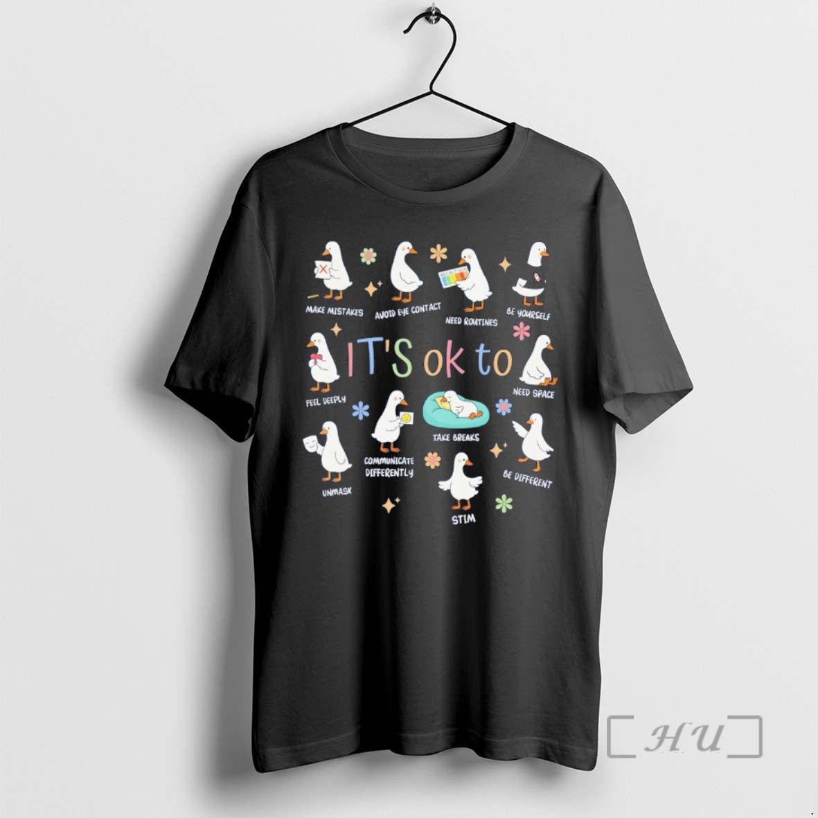 Officials Goose Its Ok To Be Different Autism Goose Make Mistakes Graphic Premium T Shirts
