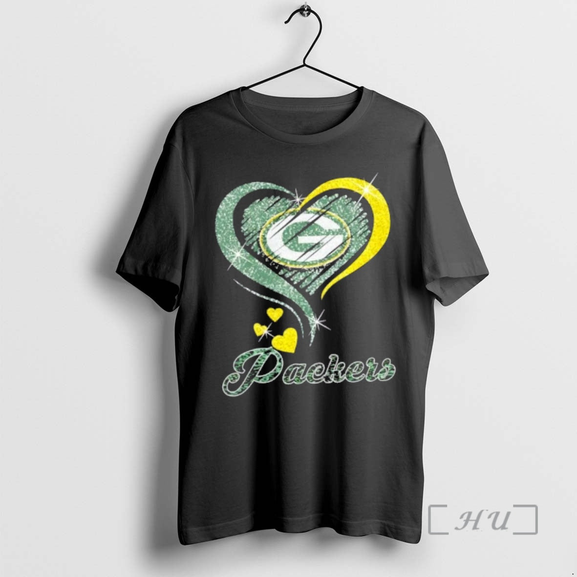 Officials Green Bay Packers Football In Glitter Heart Fans