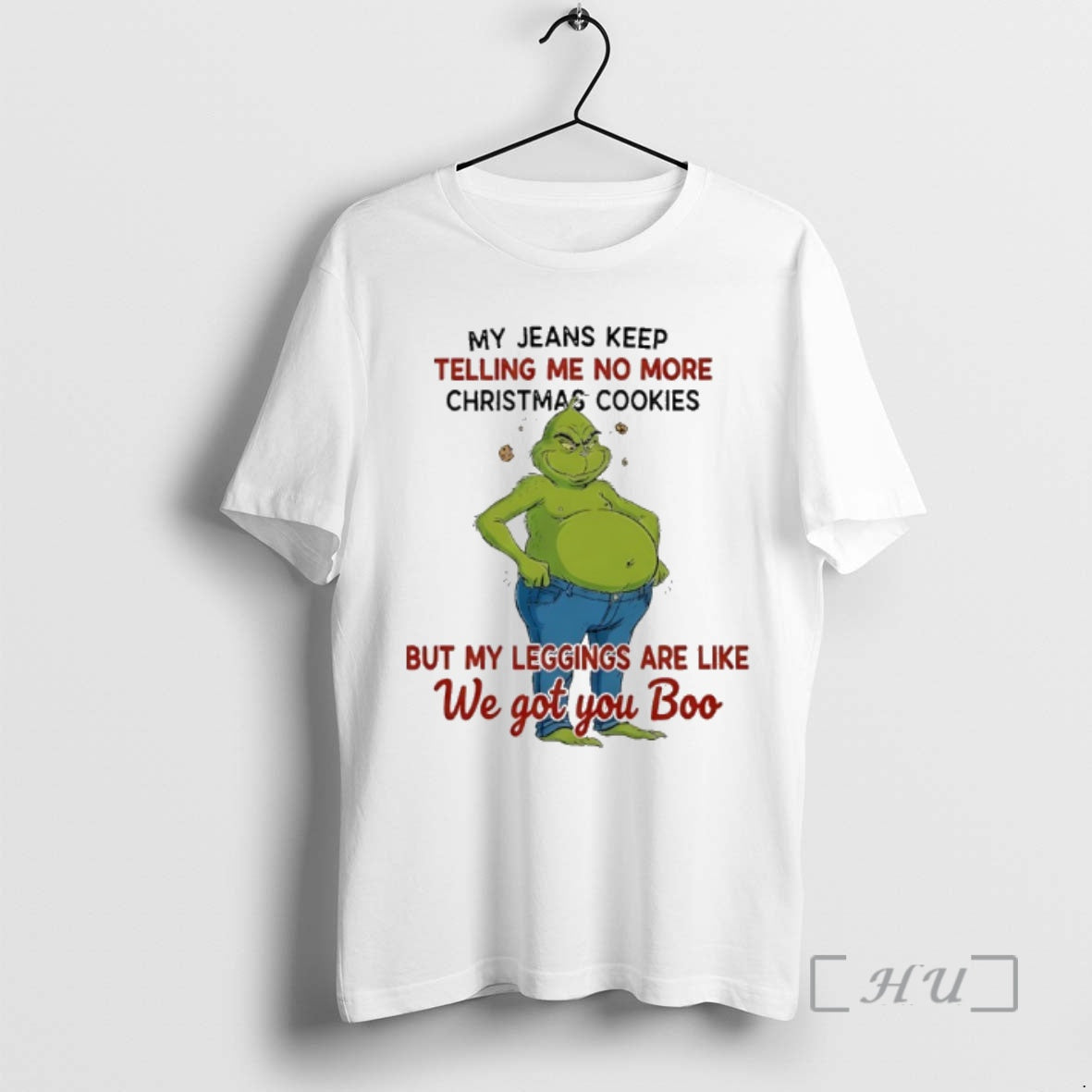 Officials Grinch Fat My Jeans Keep Telling Me No More Christmas Cookies Premium T Shirts