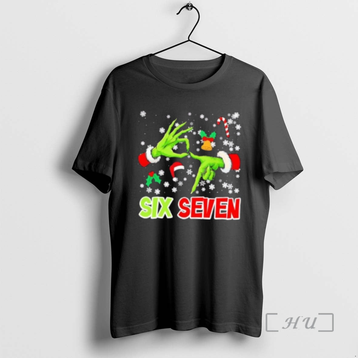 Officials Grinch Hands Christmas Six Seven 67 Funny Meme 6 7 Xmas Premium T Shirts