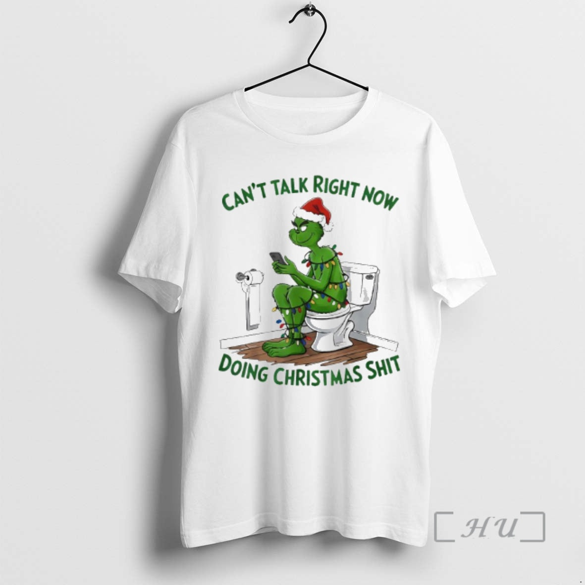 Officials Grinch Santa Hat Cant Talk Right Now Doing Christmas Shits Premium T Shirts Sweater