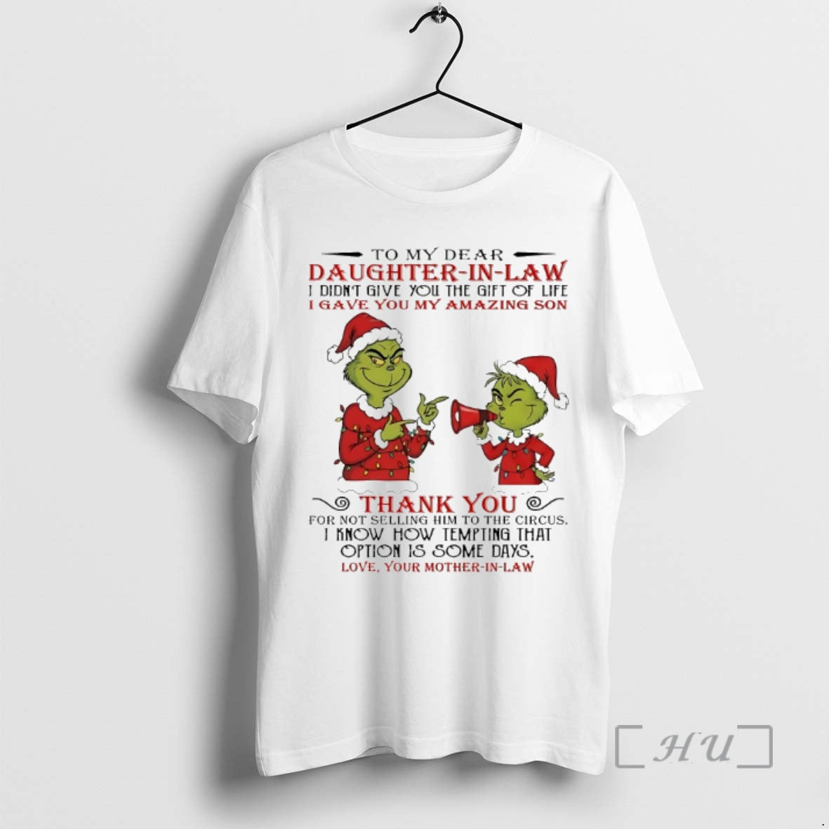 Officials Grinch To My Dear Daughter In Law Idiontgive Chirstmas 2025 Premium T Shirts Sweater