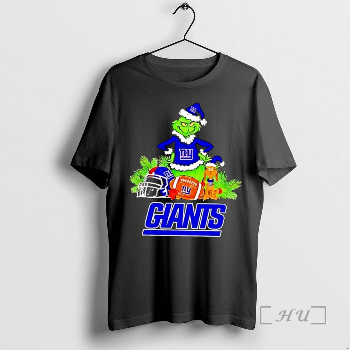 Officials Grinch And Max Dog New York Giants Football Merry Christmas Premium T Shirts Sweater