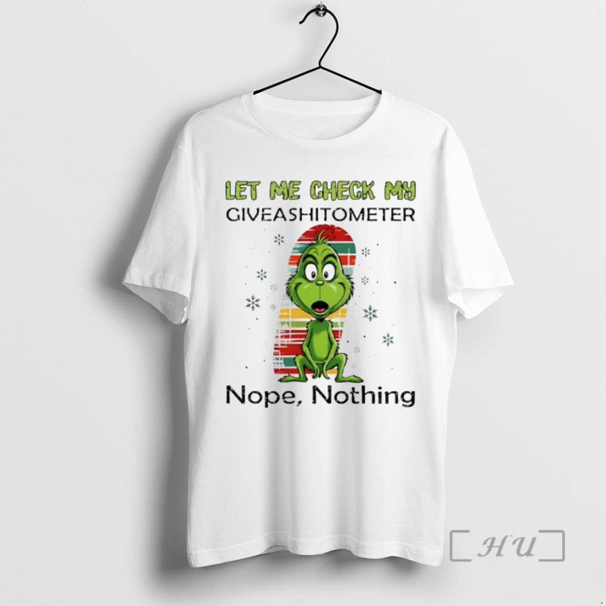 Officials Grinch Let Me Check My Giveshitometer Nope Nothing Christmas 2025 Premium T Shirts Sweater