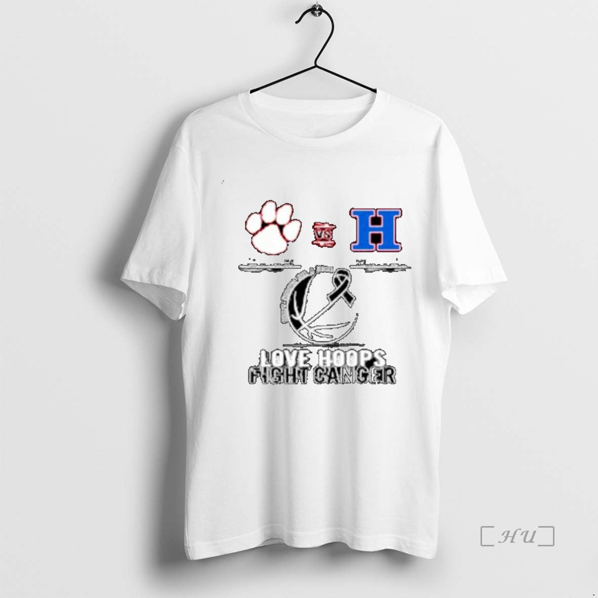 Officials Highlands Bluebirds Vs Beechwood Tiger 2026 Love Hoops Fight Cancer Ornaments Premium T Shirts
