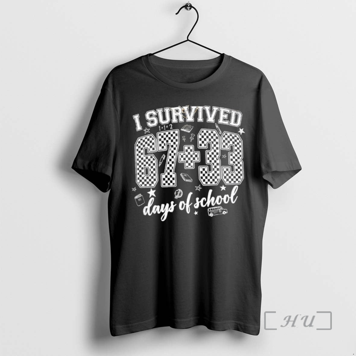Officials I Survived 100th Day Of School 67 Six Seven Meme Checkered Premium T Shirts