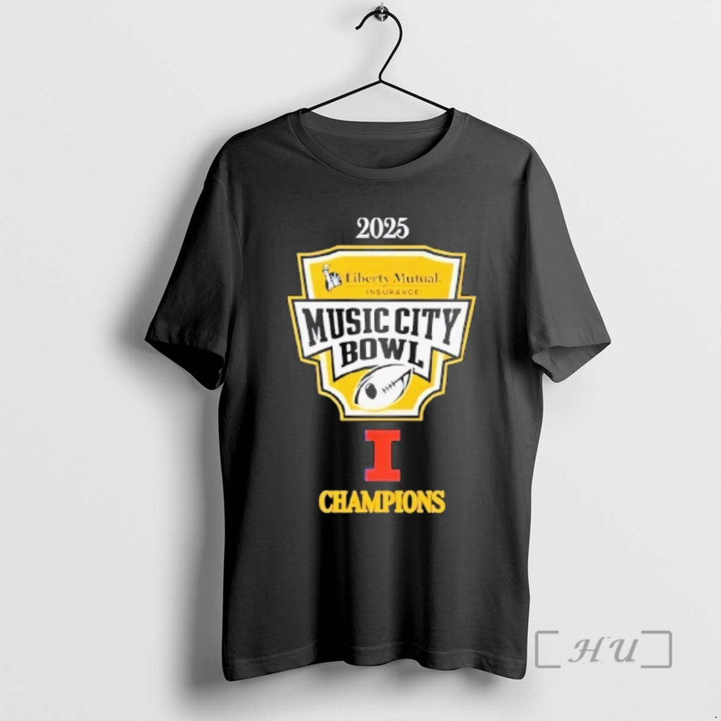 Officials Illinois Fighting Illini Champions 2025 Music City Bowl Championship Logo Premium T Shirts Sweater