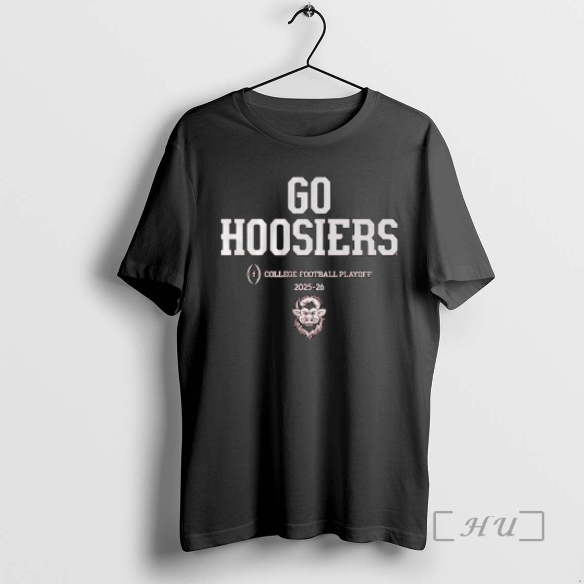 Officials Indiana Football Go Hoosiers 2025 College Football Playoff Team Slogan Circle Black Premium