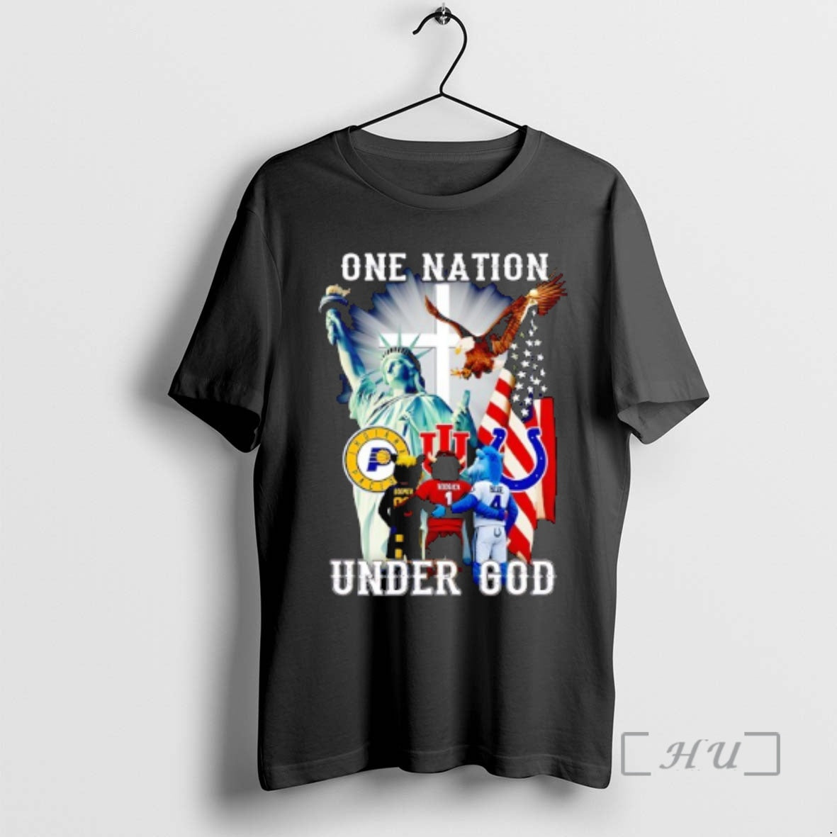 Officials Indiana Hoosier Indiana Pacers Indianapolis Colts Mascot One Nation Under God Premium T Shirts