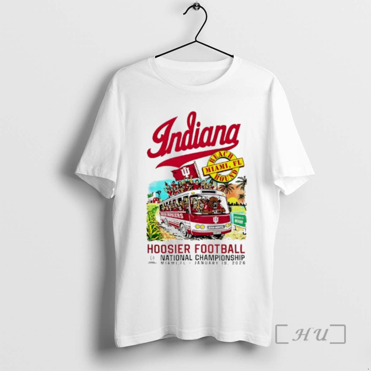Officials Indiana University Hoosiers 25 26 National Championship Game Bus To Miami Premium T Shirts