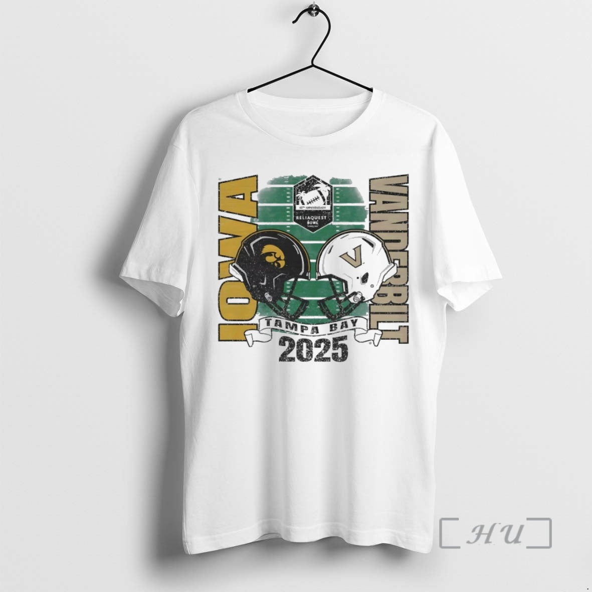 Officials Iowa Hawkeyes Vs Vanderbilt Commodores 2025 Reliaquest Bowl Helmet Circle Premium T Shirts Sweater