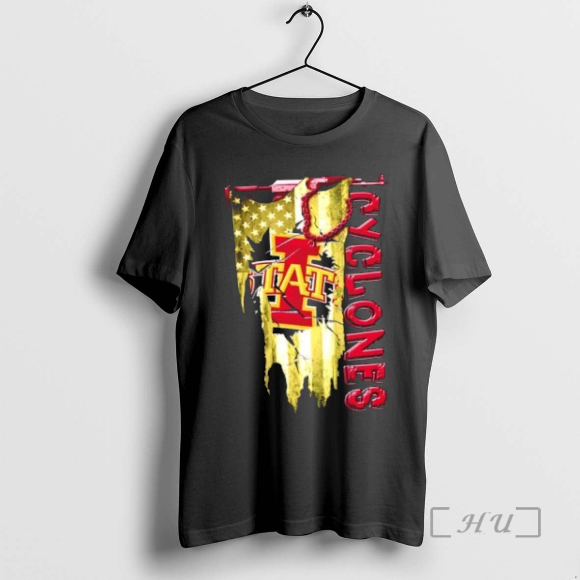 Officials Iowa State Cyclones Football Battle Shattered Usa Flag Rip Design Premium T Shirts Sweater
