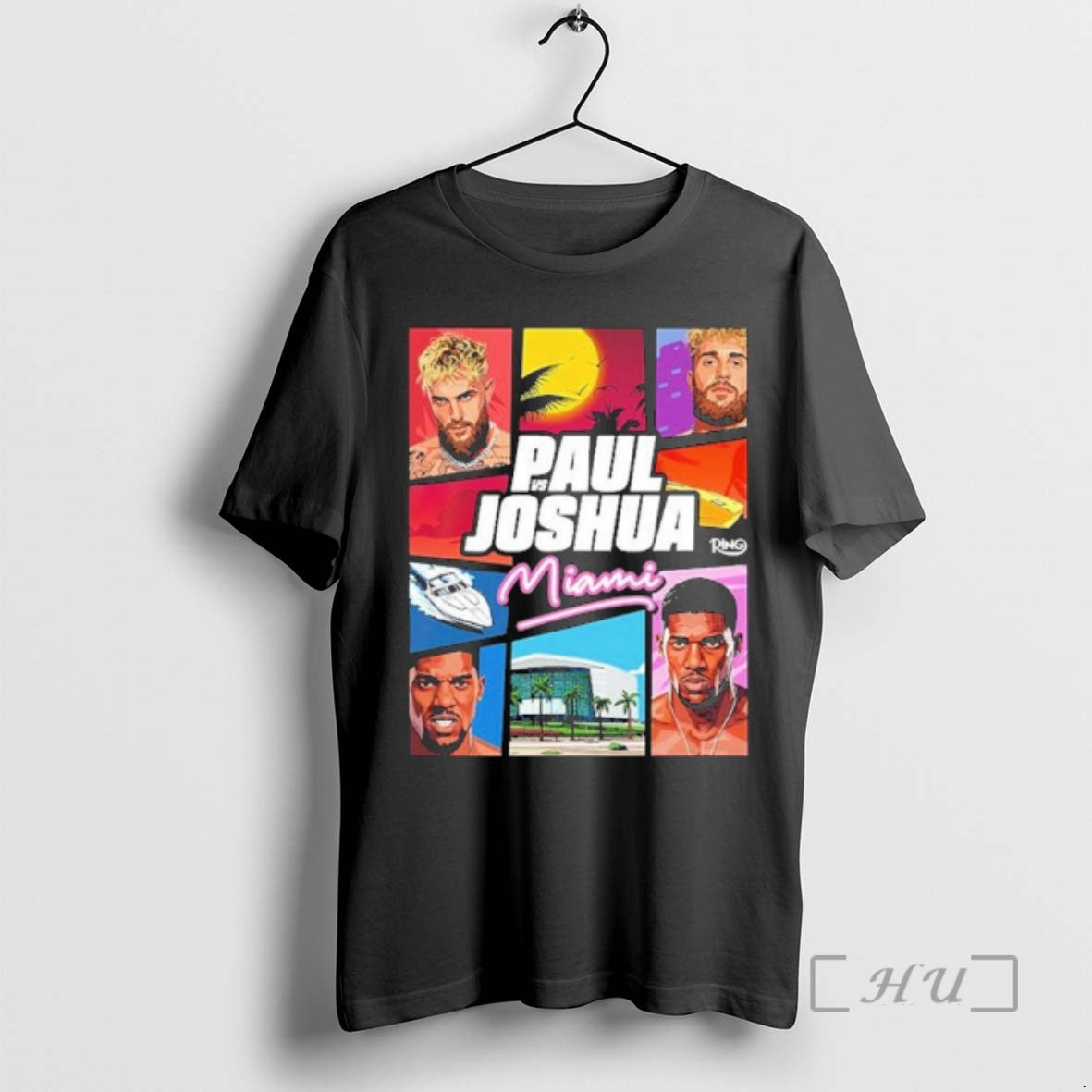Officials Jake Paul Vs Anthony Joshua Match Showdown Vice City In Miami Premium T Shirts