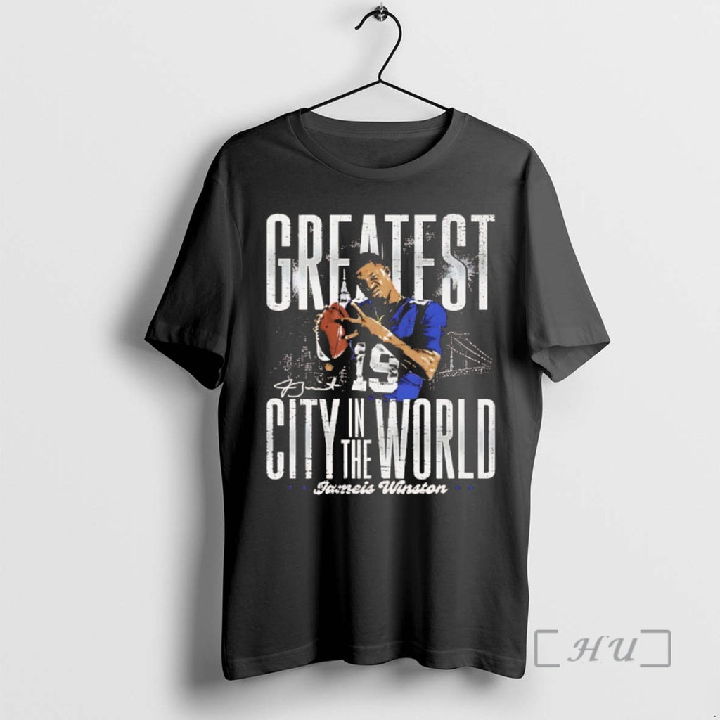 Officials Jameis Winston Greatest City In The World New York Giants Chriast Premium T Shirts