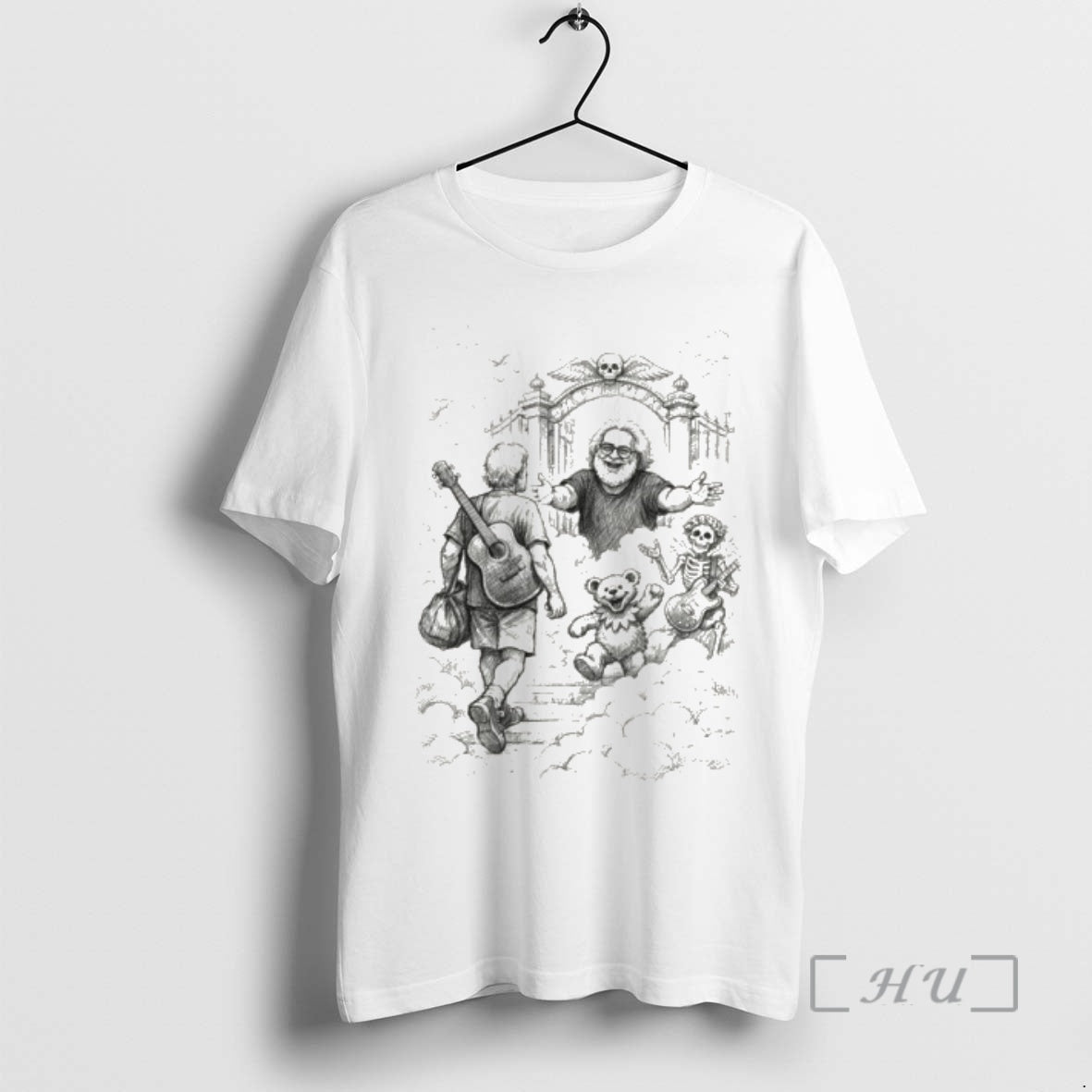 Officials Jerry Garcia And Bob Weir Grateful Dad In The Heaven Premium T Shirts Sweater