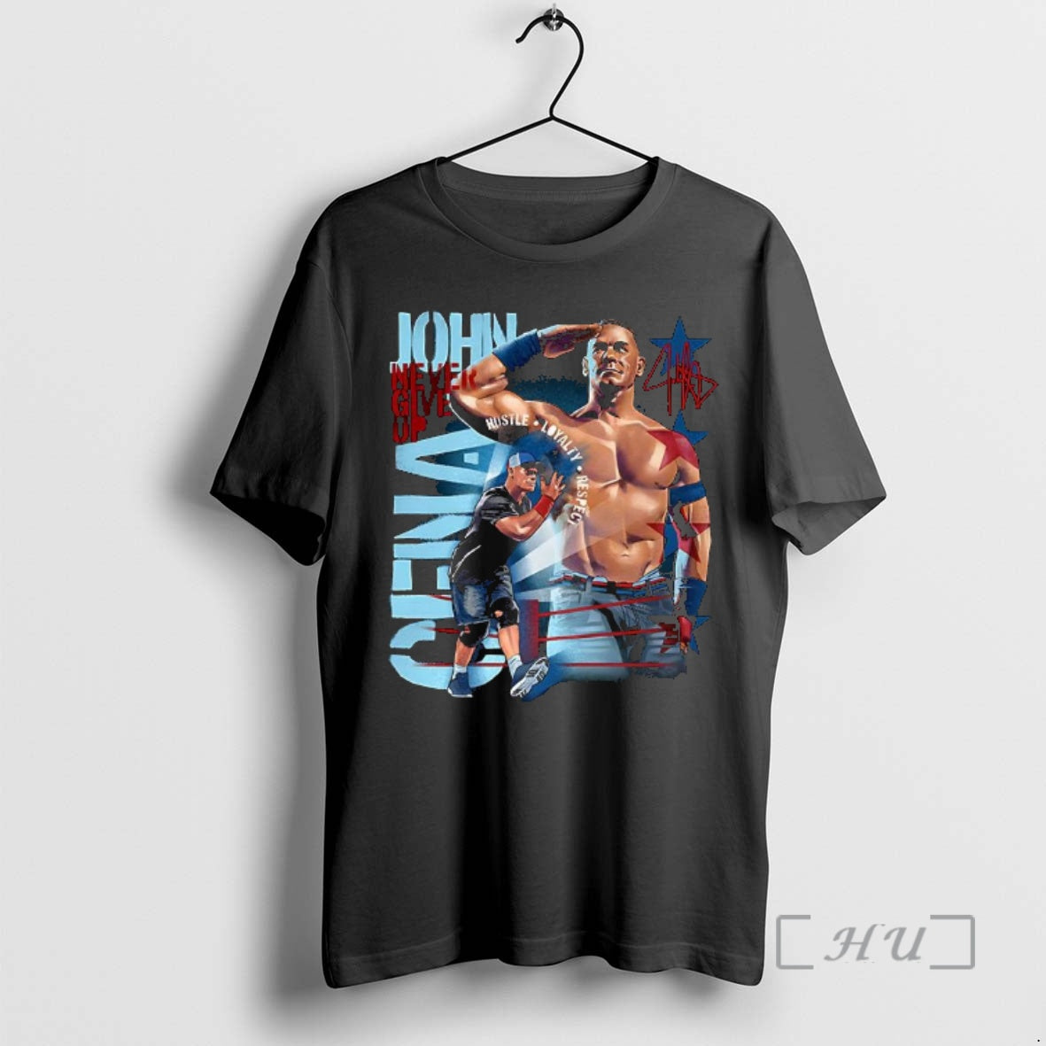 Officials John Cena Never Give Up Salute Hustle Loyalty Respect Signature Premium T Shirts Sweater