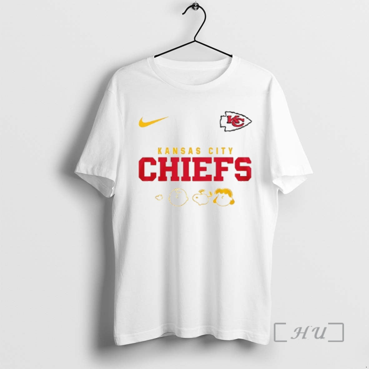Officials Kansas City Chiefs X Peanuts Abbey Road Cartoon Double Sided Graphic Premium T Shirts