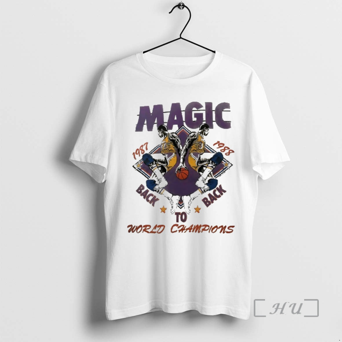 Officials Lakers Magic Johnson Back To Back 1987 1988 World Champions Premium T Shirts Sweater