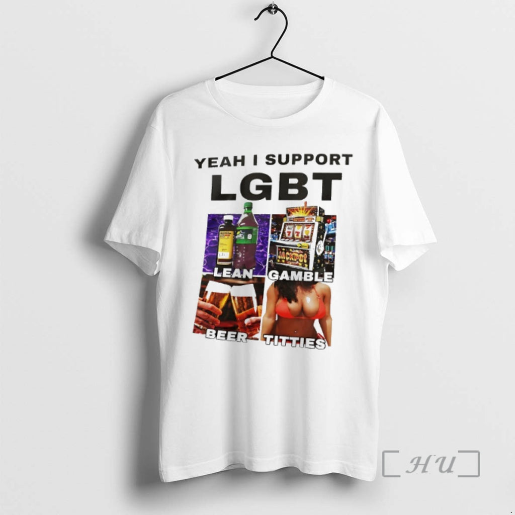 Officials Lean Gamble Beer Titties Yeah I Support Lgbt Graphic