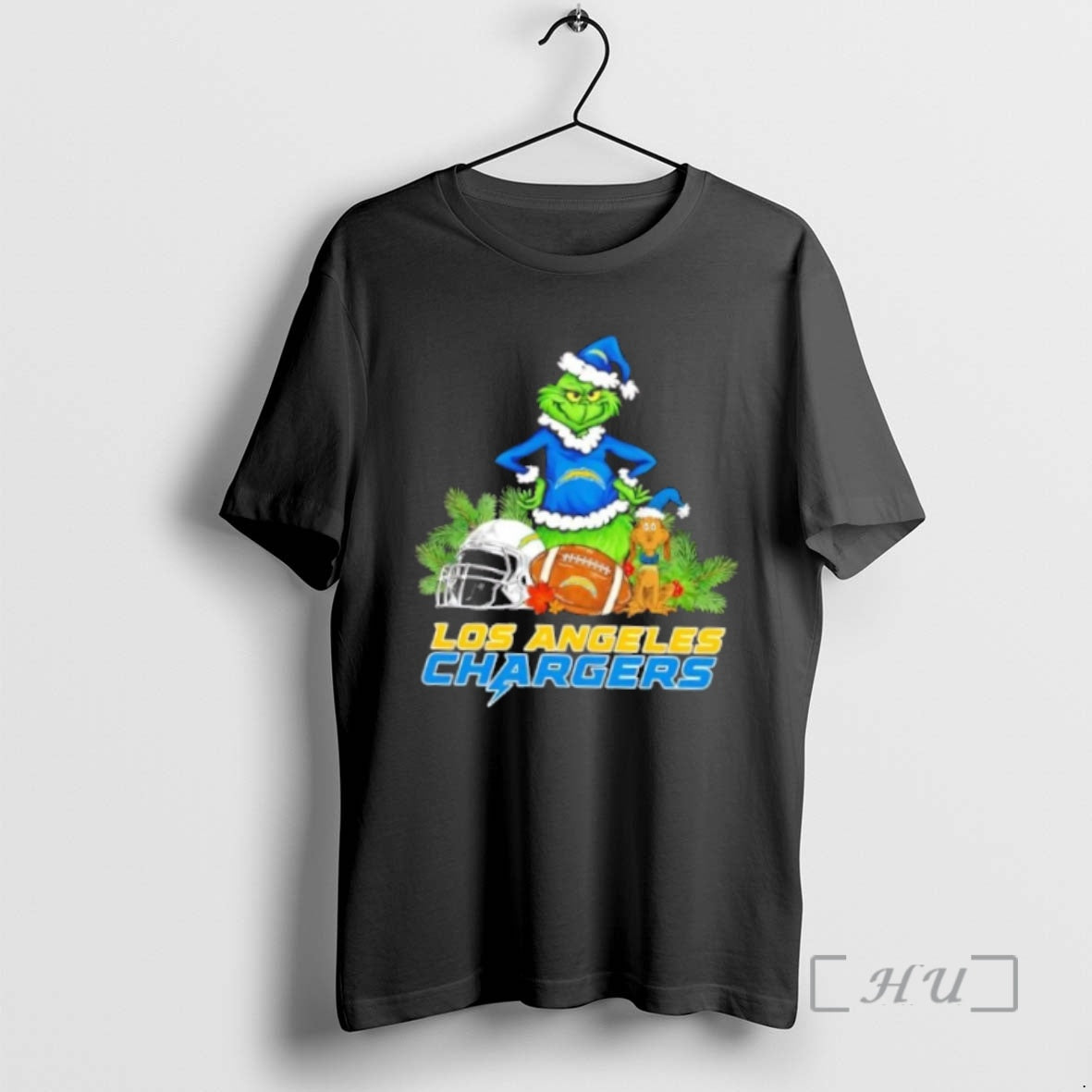 Officials Los Angeles Chargers Football X Grinch And Max Dog Merry Christmas Premium T Shirts